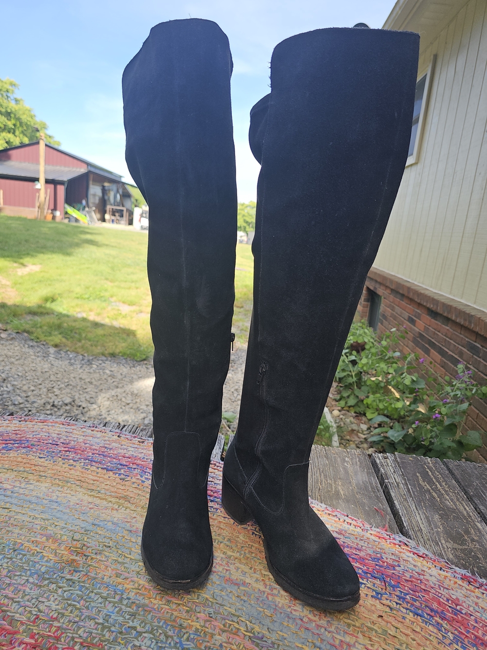 Vince Camuto Tall Black Suede Over-The-Knee Boots